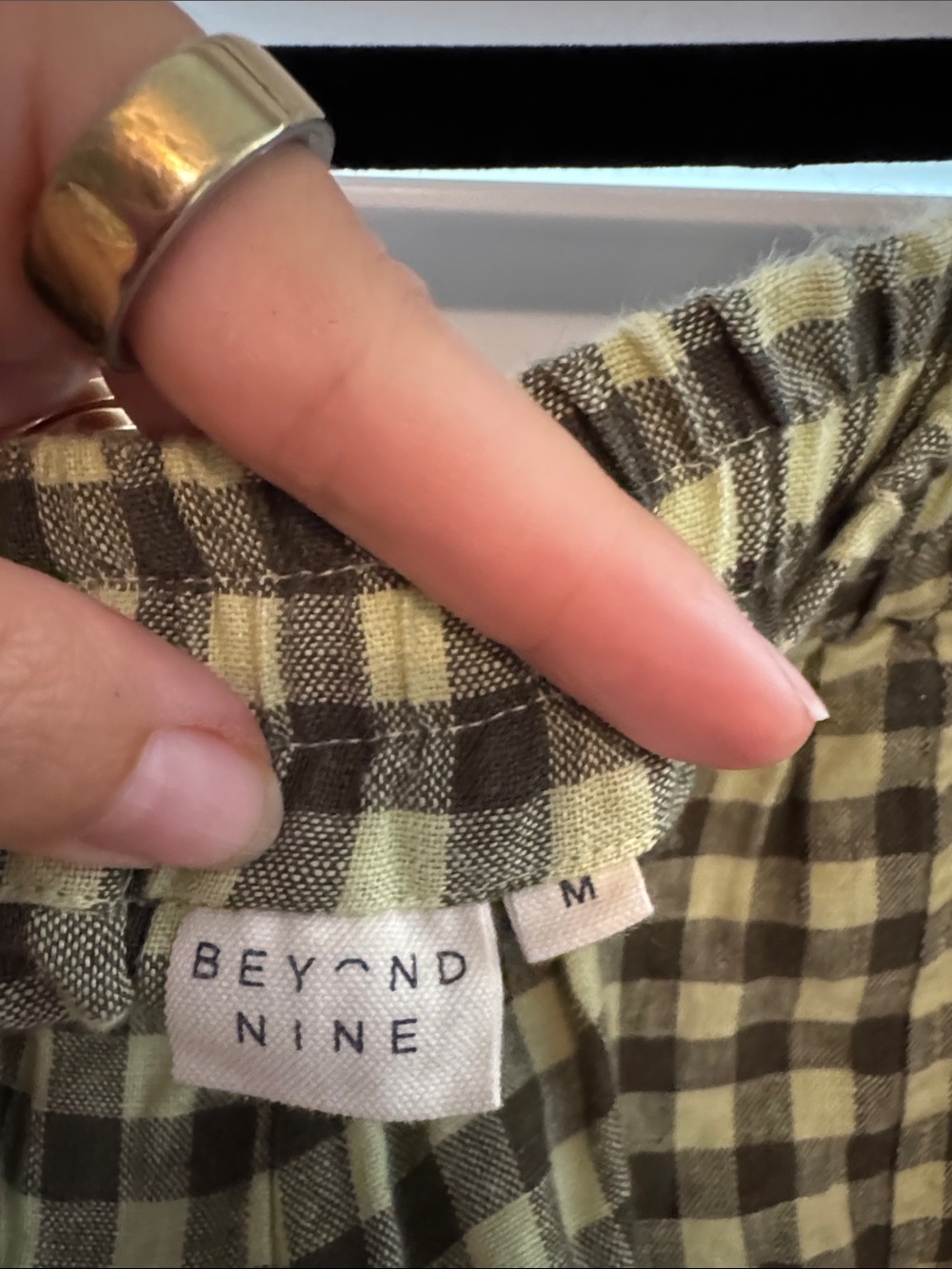 Beyond Nine Mabel Trousers in Matcha Gingham - Picture 3 of 3
